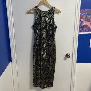 Gold sequin cocktail dress